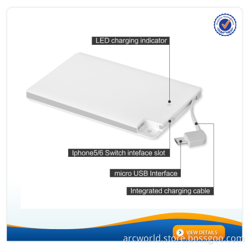 AWC095 Built-in Cable Power Bank Portable 4000mAh power bank for mobile phone